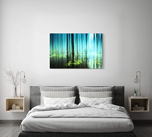 Paul Sinus Art Leinwandbilder | Bilder Leinwand 120x80cm Wald Unter Wasser