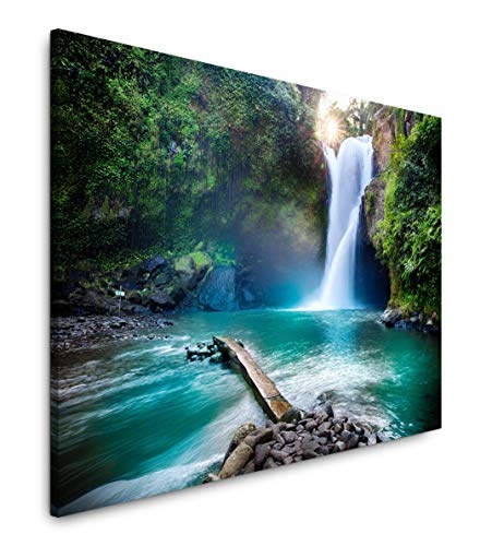 Wasserfall aus Einem Berg 100 x 70 cm Inspirierende Fotokunst in Museums-Qualität für Ihr Zuhause als Wandbild auf Leinwand in