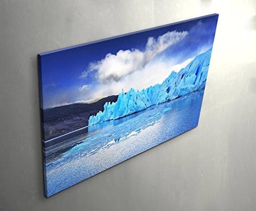 Paul Sinus Art Leinwandbilder | Bilder Leinwand 120x80cm Blauer Eisberg im Wasser in Argentinien