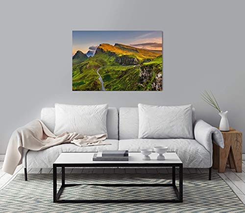 Paul Sinus Art Schottland Berge 120x 80cm Inspirierende Fotokunst in Museums-Qualität für Ihr Zuhause als Wandbild auf Leinwand in