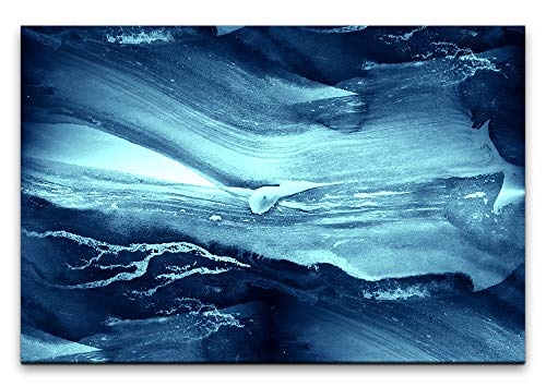 Paul Sinus Art blaues Wasser 120x 80cm Inspirierende Fotokunst in Museums-Qualität für Ihr Zuhause als Wandbild auf Leinwand in