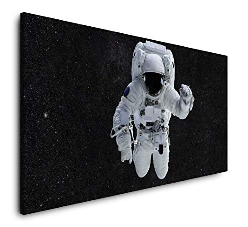 Paul Sinus Art Astronaut im Weltall 120x 60cm Panorama Leinwand Bild XXL Format Wandbilder Wohnzimmer Wohnung Deko Kunstdrucke