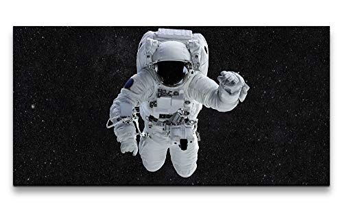 Paul Sinus Art Astronaut im Weltall 120x 60cm Panorama Leinwand Bild XXL Format Wandbilder Wohnzimmer Wohnung Deko Kunstdrucke