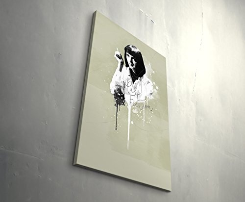 Pulp Fiction Mia Wallace 90x60cm Paul Sinus Art Splash Art Wandbild auf Leinwand naturfarbend