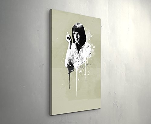 Pulp Fiction Mia Wallace 90x60cm Paul Sinus Art Splash Art Wandbild auf Leinwand naturfarbend