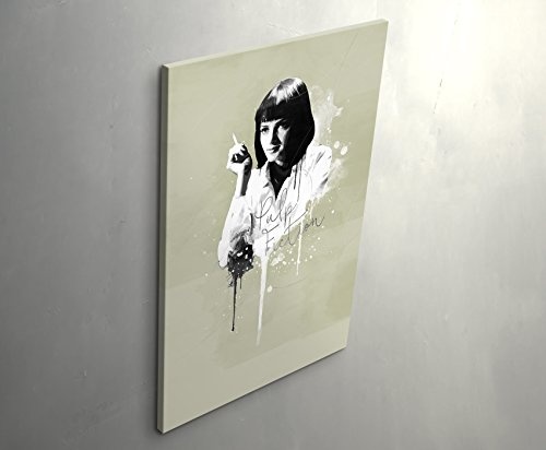 Pulp Fiction Mia Wallace 90x60cm Paul Sinus Art Splash Art Wandbild auf Leinwand naturfarbend