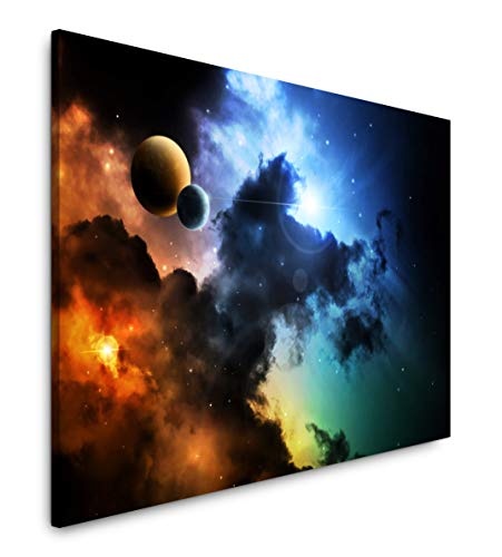 Paul Sinus Art Weltall und Planeten 100 x 70 cm Inspirierende Fotokunst in Museums-Qualität für Ihr Zuhause als Wandbild auf Leinwand in