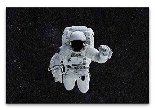 Paul Sinus Art Astronaut im Weltall 100 x 70 cm Inspirierende Fotokunst in Museums-Qualität für Ihr Zuhause als Wandbild auf Leinwand in