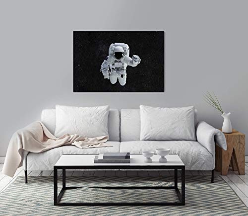 Paul Sinus Art Astronaut im Weltall 100 x 70 cm Inspirierende Fotokunst in Museums-Qualität für Ihr Zuhause als Wandbild auf Leinwand in