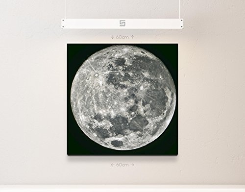 Paul Sinus Art Leinwandbilder | Bilder Leinwand 90x90cm Vollmond - Nahaufnahme