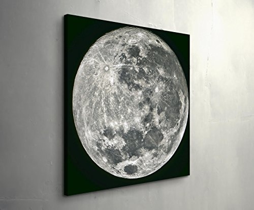 Paul Sinus Art Leinwandbilder | Bilder Leinwand 90x90cm Vollmond - Nahaufnahme