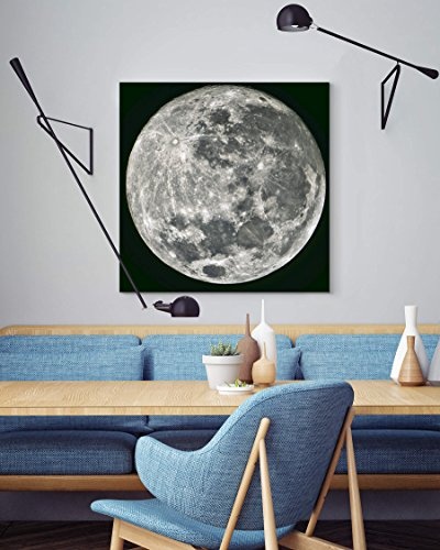 Paul Sinus Art Leinwandbilder | Bilder Leinwand 90x90cm Vollmond - Nahaufnahme