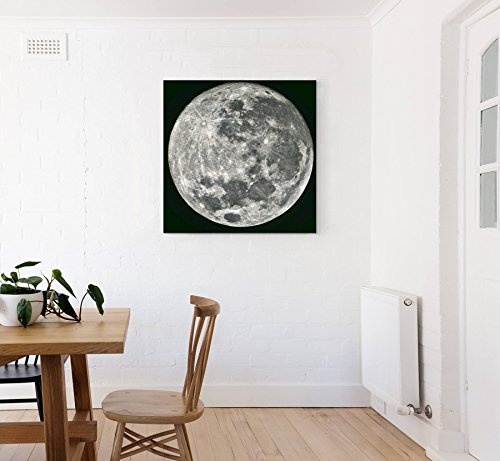 Paul Sinus Art Leinwandbilder | Bilder Leinwand 90x90cm Vollmond - Nahaufnahme