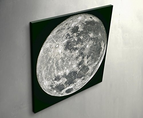 Paul Sinus Art Leinwandbilder | Bilder Leinwand 90x90cm Vollmond - Nahaufnahme