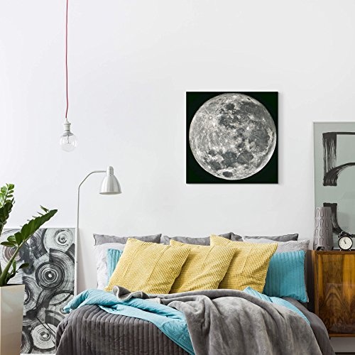 Paul Sinus Art Leinwandbilder | Bilder Leinwand 90x90cm Vollmond - Nahaufnahme