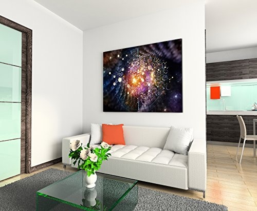 Paul Sinus Art Kunstfoto auf Leinwand 60x40cm Künstlerische Collage Physik, Chemie, Naturwissenschaften, Bildung auf Leinwand Exklusives Wandbild Moderne Fotografie für Ihre Wand in Vielen Größen