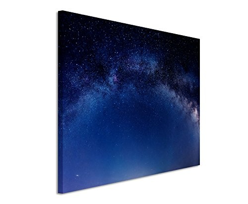 Paul Sinus Art Kunstfoto auf Leinwand 60x40cm Naturfotografie - Milchstraße aus der Nörlichen Hemisphäre auf Leinwand Exklusives Wandbild Moderne Fotografie für Ihre Wand in Vielen Größen