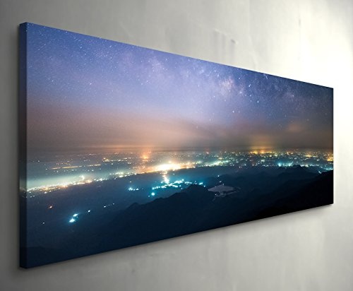 Milchstraße - Panoramabild auf Leinwand in 150x50cm