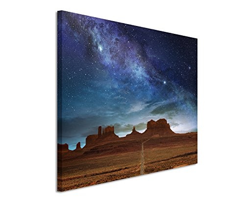Paul Sinus Art Kunstfoto auf Leinwand 60x40cm Landschaftsfotografie - Ausblick am Monument Valley, USA auf Leinwand Exklusives Wandbild Moderne Fotografie für Ihre Wand in Vielen Größen