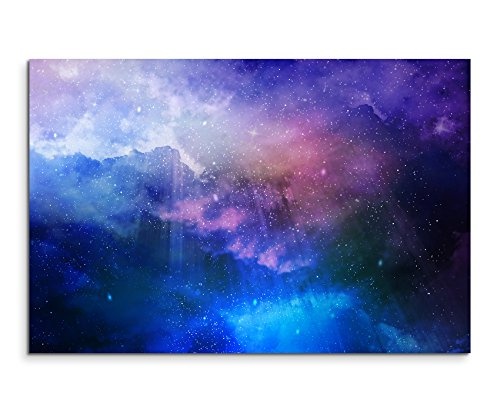 Paul Sinus Art Kunstfoto auf Leinwand 60x40cm Welltraum mit Sternenstaub und Galaxie auf Leinwand Exklusives Wandbild Moderne Fotografie für Ihre Wand in Vielen Größen
