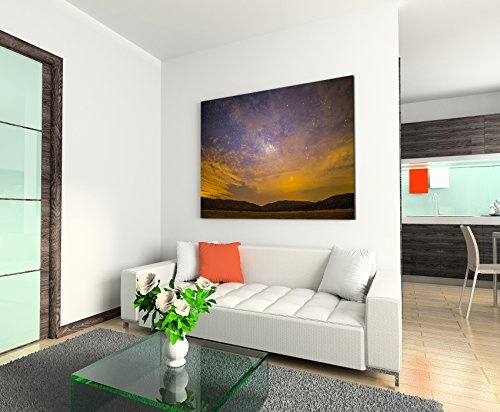 Paul Sinus Art Kunstfoto auf Leinwand 60x40cm Künstlerische Fotografie - Durchschimmernde Milchstraße auf Leinwand Exklusives Wandbild Moderne Fotografie für Ihre Wand in Vielen Größen