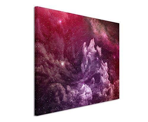 Paul Sinus Art Kunstfoto auf Leinwand 60x40cm Naturfotografie - Violette Nebel und kosmischer Staub auf Leinwand Exklusives Wandbild Moderne Fotografie für Ihre Wand in Vielen Größen