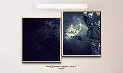 Paul Sinus Art Astronaut 130 x 90 cm (2 Bilder ca. 75x65cm) Leinwandbilder fertig im Schattenfugenrahmen Natur Kunstdruck XXL modern