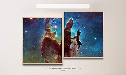Paul Sinus Art Sonnensystem 130 x 90 cm (2 Bilder ca. 75x65cm) Leinwandbilder fertig im Schattenfugenrahmen Natur Kunstdruck XXL modern