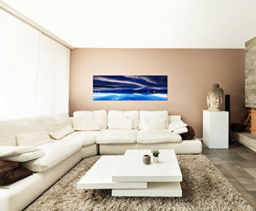 Paul Sinus Art Panoramabild auf Leinwand und Keilrahmen 150x50cm Slowakei See Berge Milchstraße Spiegelung