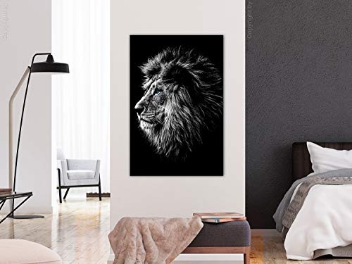 murando - Bilder Löwe 40x60 cm Vlies Leinwandbild 1 TLG Kunstdruck modern Wandbilder Wanddekoration Design Wand Bild - Tier Lion blau Auge schwarz g-C-0122-b-a
