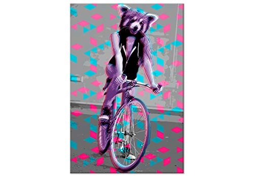 murando Akustikbild Jugendzimmer 80x120 cm Bilder Hochleistungsschallabsorber Schallschutz Leinwand Akustikdämmung 1 TLG Wandbild Raumakustik Schalldämmung - Fahrrad Tier bunt i-C-0140-b-a