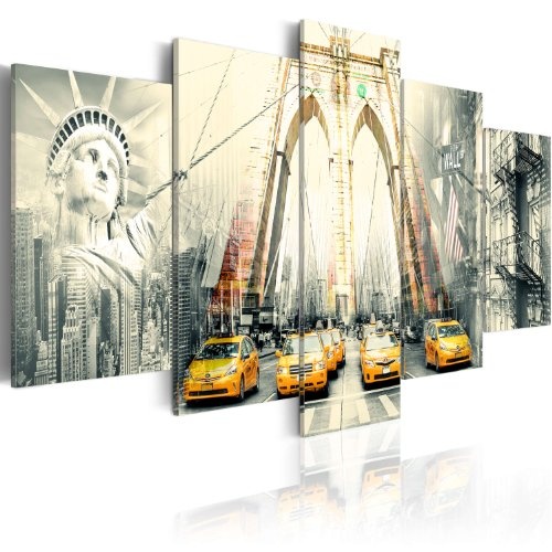 murando - Bilder 225x112 cm Vlies Leinwandbild 5 TLG Kunstdruck modern Wandbilder XXL Wanddekoration Design Wand Bild - New York 020111-21