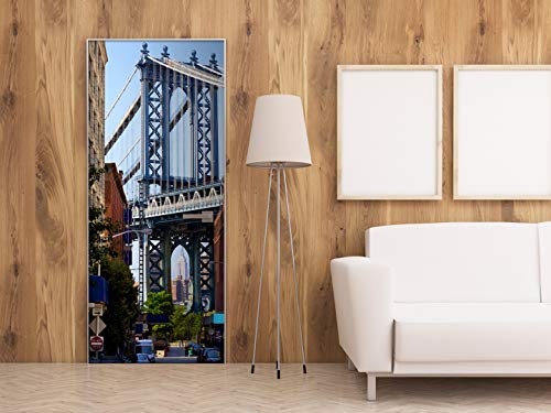 murando - Türtapete XL 80x210 cm Vliesleinwand Fototapete Tapete Türpanel Türposter Tür Dekoration Foto Bild Design New York Brücke blau braun d-B-0110-a-d