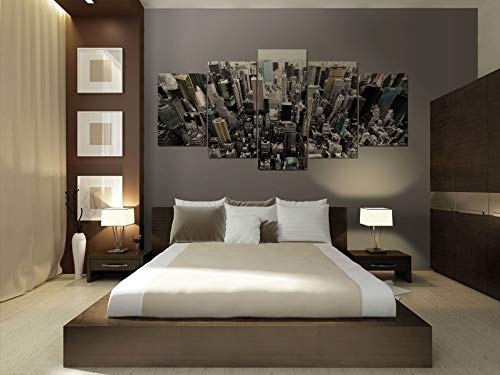 murando Akustikbild New York 225x112 cm Bilder Hochleistungsschallabsorber Schallschutz Leinwand Akustikdämmung 5 TLG Wandbild Raumakustik Schalldämmung 030111-10