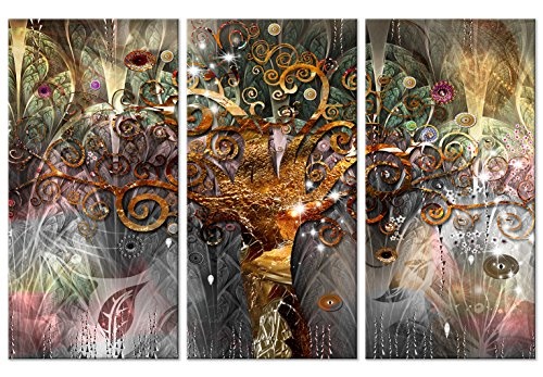 murando Akustikbild Gustav Klimt 120x80 cm Bilder Hochleistungsschallabsorber Schallschutz Leinwand Akustikdämmung 3 TLG Wandbild Raumakustik Schalldämmung - Baum Abstrakt l-A-0034-b-e