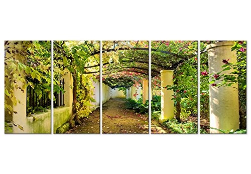 murando - Bilder Pergola 200x80 cm Vlies Leinwandbild 5 TLG Kunstdruck modern Wandbilder XXL Wanddekoration Design Wand Bild - Garten Natur b-B-0284-b-m
