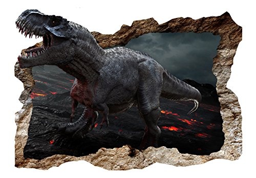 3D WANDILLUSION murando 140x100 cm Wandbild - Fototapete - Poster XXL - Loch 3D - Vlies Leinwand - Panorama Bilder - Dekoration - Dinosaurier für Kinder g-C-0039-t-a