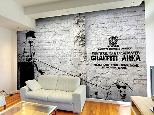 murando - Fototapete 350x256 cm - Vlies Tapete - Moderne Wanddeko - Design Tapete - Wandtapete - Wand Dekoration - Banksy Graffiti Streetart h-A-0042-a-a