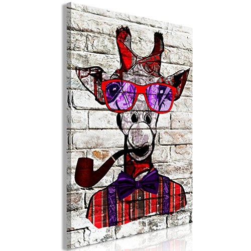 murando - Bilder Giraffe 60x90 cm Vlies Leinwandbild 1 TLG Kunstdruck modern Wandbilder XXL Wanddekoration Design Wand Bild - Ziegel Graffiti a-C-0097-b-a