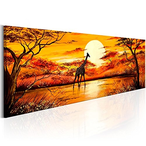 murando handgemalte Bilder Giraffe 120x40cm Gemälde 1tlg Tier Natur c-A-0114-b-a