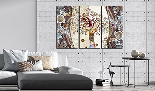 murando - Bilder 120x80 cm - Leinwandbilder - Fertig Aufgespannt - Vlies Leinwand - 3 Teilig Wandbilder XXL - Kunstdrucke - Wandbild - Gustav Klimt Baum Mosaik l-C-0002-b-f