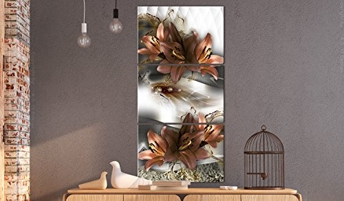 murando - Bilder Blumen Lilien 60x120 cm Vlies Leinwandbild 3 Teilig Kunstdruck modern Wandbilder XXL Wanddekoration Design Wand Bild - Abstrakt b-C-0193-b-f