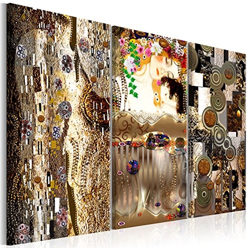 murando - Bilder Klimt 90x60 cm Vlies Leinwandbild 3 Teilig Kunstdruck modern Wandbilder XXL Wanddekoration Design Wand Bild - Abstrakt Mutter und Kind l-C-0007-b-e