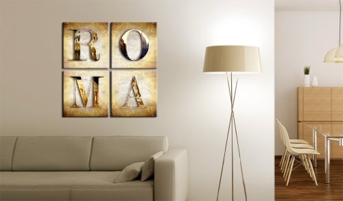 murando - Bilder 40x40 cm Vlies Leinwandbild 4 Teilig Kunstdruck modern Wandbilder XXL Wanddekoration Design Wand Bild - Roma Abstrakt 020115-32