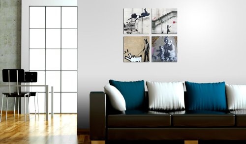 murando - Bilder 40x40 cm Vlies Leinwandbild 4 Teilig Kunstdruck modern Wandbilder XXL Wanddekoration Design Wand Bild - Banksy 020115-7