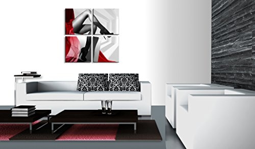 murando - Bilder 80x80 cm Vlies Leinwandbild 4 Teilig Kunstdruck modern Wandbilder XXL Wanddekoration Design Wand Bild - Erotik 020109-29
