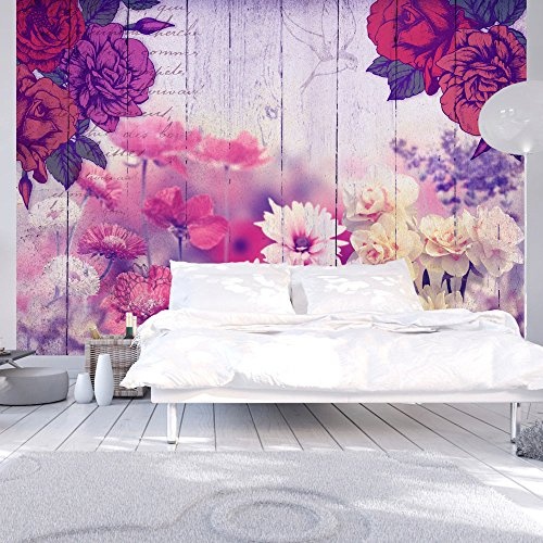 murando - Fototapete 50x35 cm - Vlies Tapete - Moderne Wanddeko - Design Tapete - Wandtapete - Wand Dekoration - Blumen Vintage b-C-0028-a-d