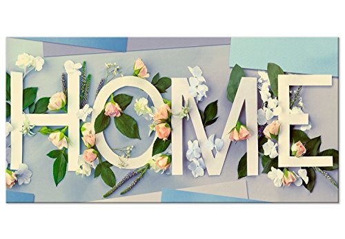 murando - Bilder Home 120x60 cm Vlies Leinwandbild 1 TLG Kunstdruck modern Wandbilder XXL Wanddekoration Design Wand Bild - Blumen Blau m-C-0275-b-a