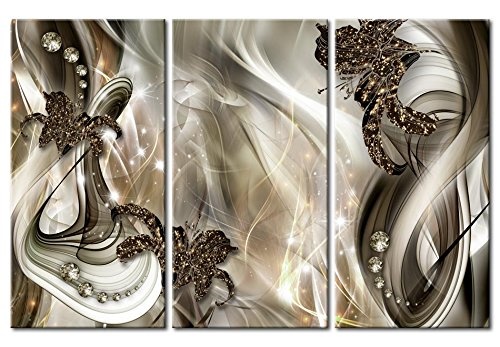 murando - Acrylglasbild Abstrakt 120x80 cm - 3 Teilig - Bilder Wandbild - modern - Decoration Blumen Lilien a-C-0049-k-g