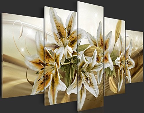 murando - Acrylglasbild Blumen 200x100 cm - 5 Teilig - Bilder Wandbild - modern - Decoration - Blumen Orchidee Abstrakt b-A-0330-k-o